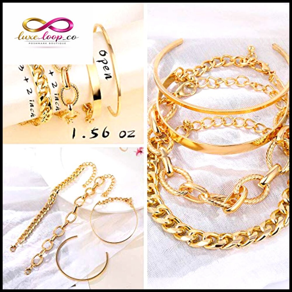 14k Gold Plated Layered Stackable Bangle Bracelet… - image 5